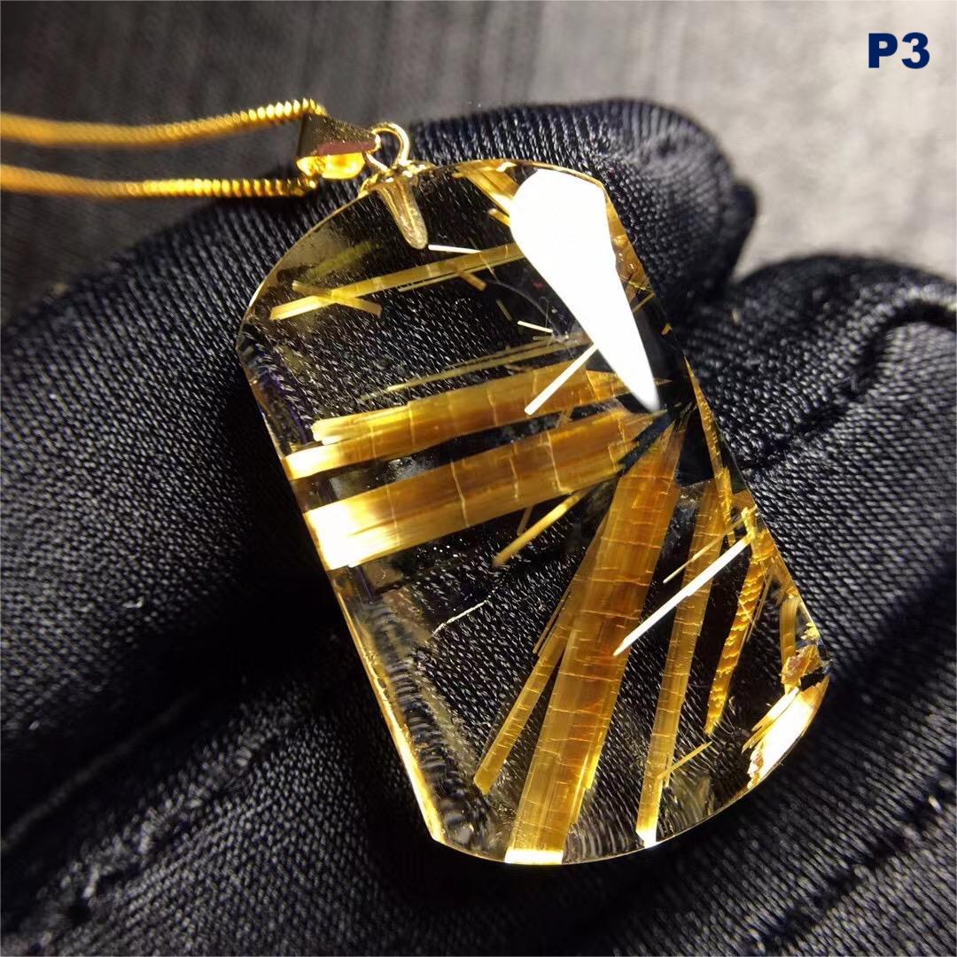 Gold Rutilated Quartz Pendant
