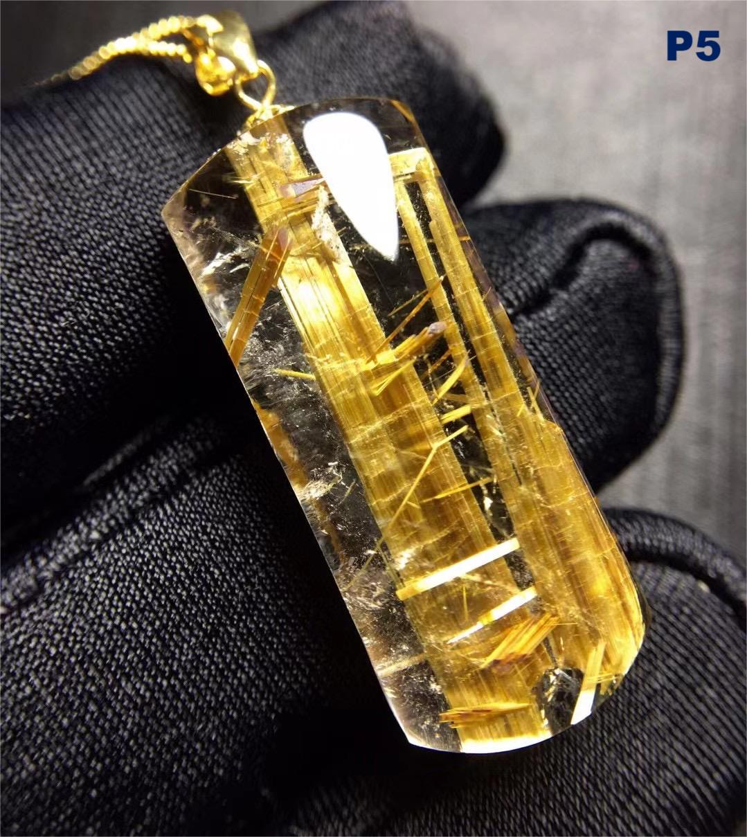Gold Rutilated Quartz Pendant