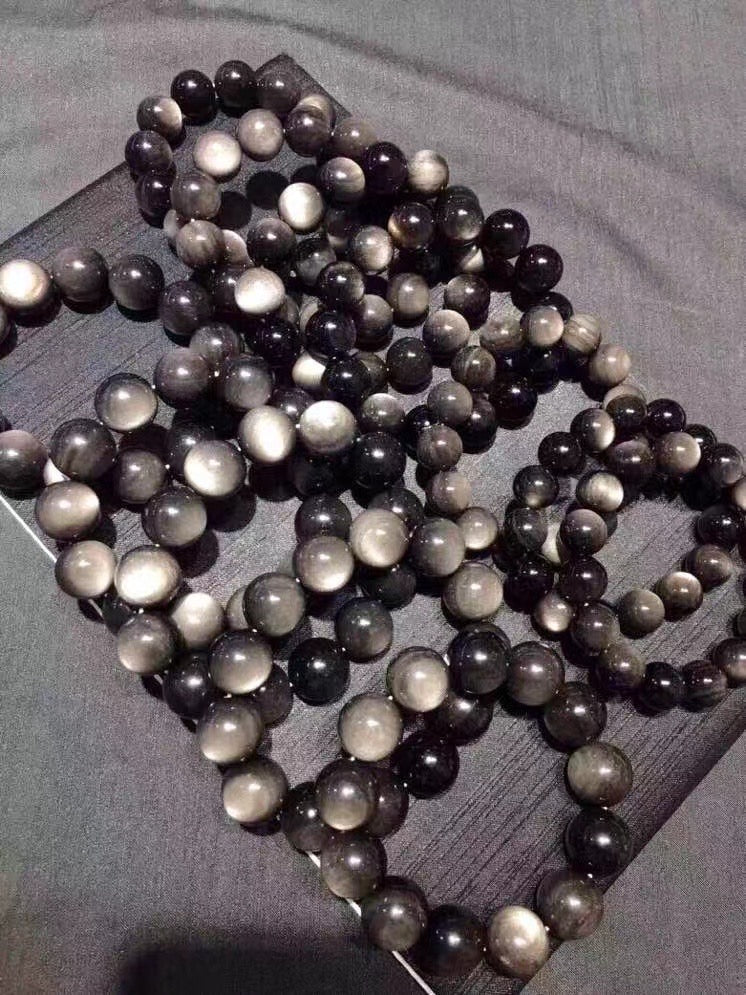Silver Obsidian Bracelets