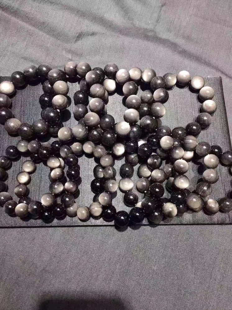 Silver Obsidian Bracelets