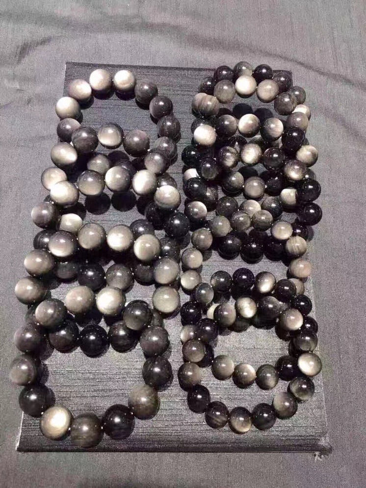 Silver Obsidian Bracelets