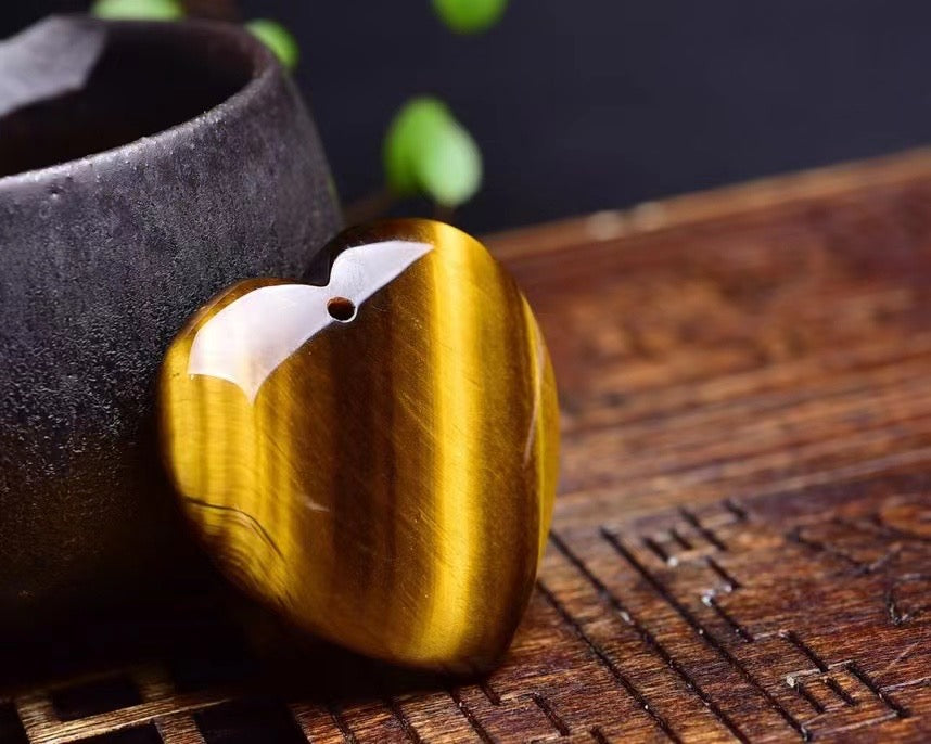 Tiger's Eye Heart Pendants
