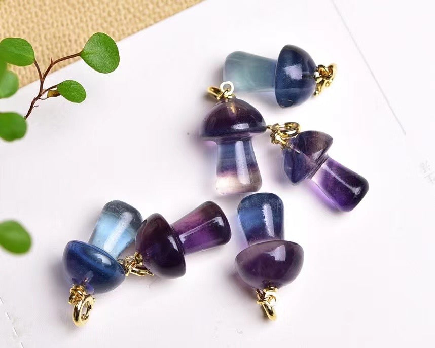 Fluorite Mushroom Pendants