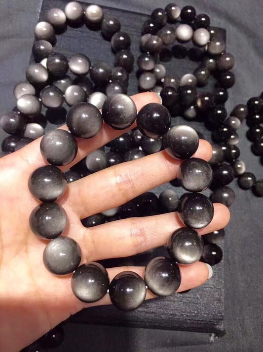 Silver Obsidian Bracelets