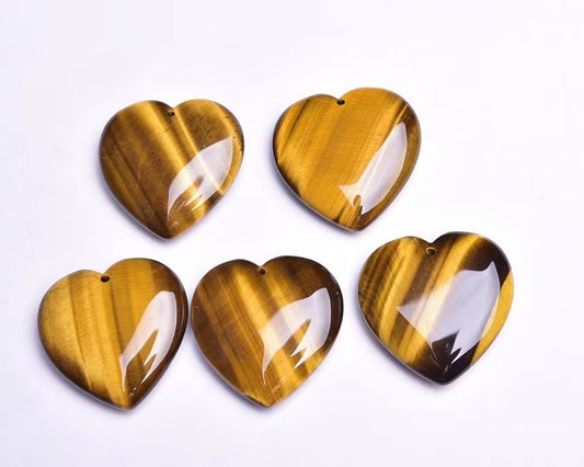 Tiger's Eye Heart Pendants