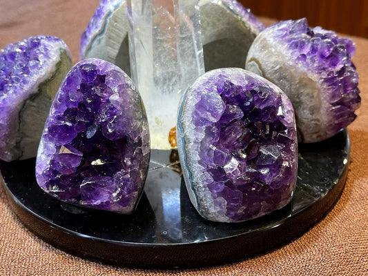 Seven Star Array Red Crystal Point Amethyst Cluster